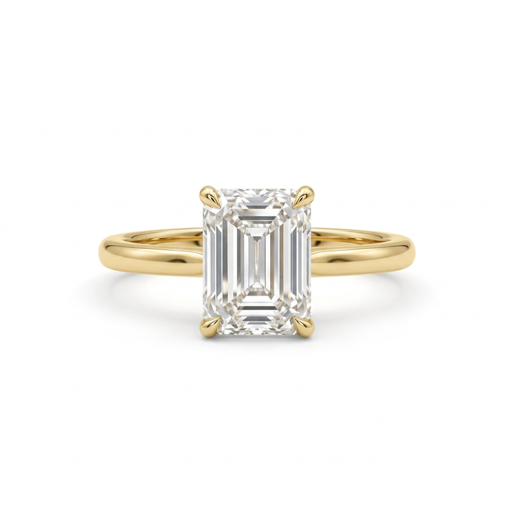 Emerald-Cut Lab-Grown Diamond Engagement Ring